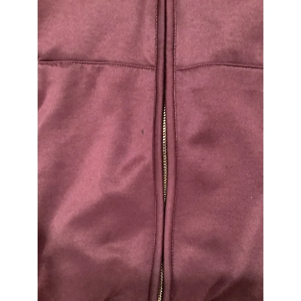 Men's True Religion Burgundy Hooded Zip Jacket With Biege Stripes Medium
